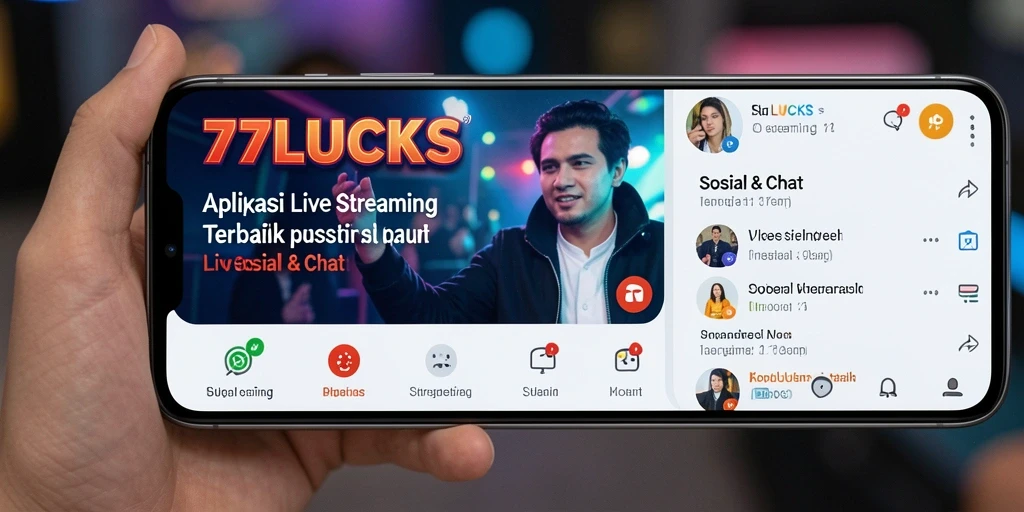 Antarmuka aplikasi Live Streaming 77LUCKS yang interaktif dan user-friendly.