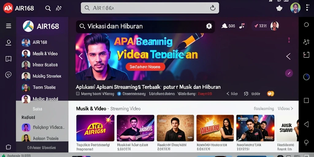 Antarmuka AIR168 yang sederhana dan fungsional untuk Streaming Video.