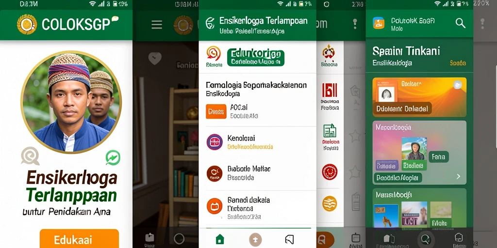 Screenshot utama COLOKSGP dengan antarmuka aplikasi Ensiklopedia.