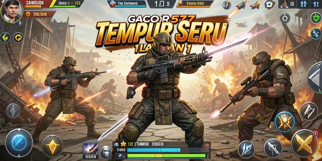 Antarmuka GACOR577 menampilkan duel intens antara dua karakter tempur.