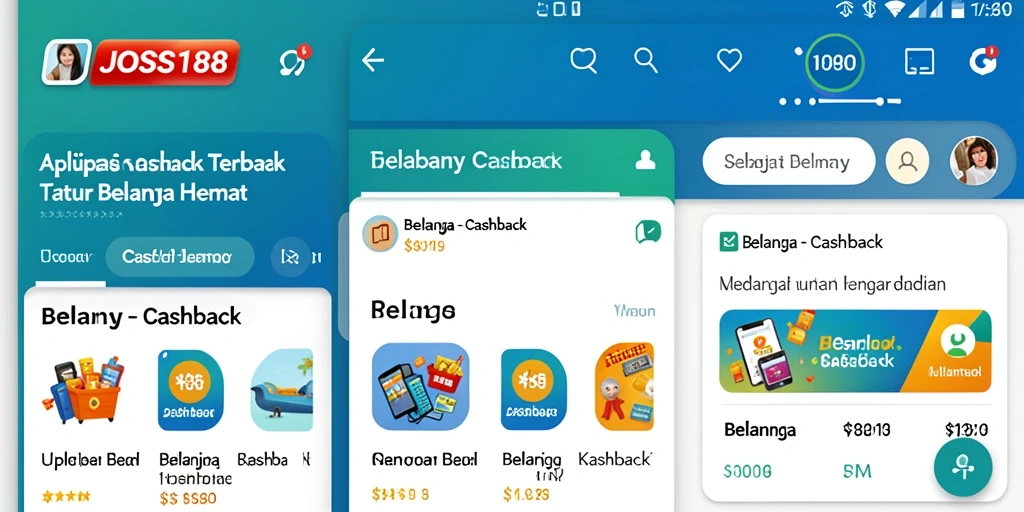 Antarmuka aplikasi JOSS188 yang menonjolkan fitur cashback.