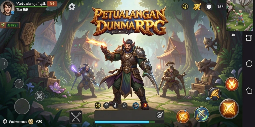 Tampilan antarmuka V89 dengan karakter RPG dan lokasi yang menawan.