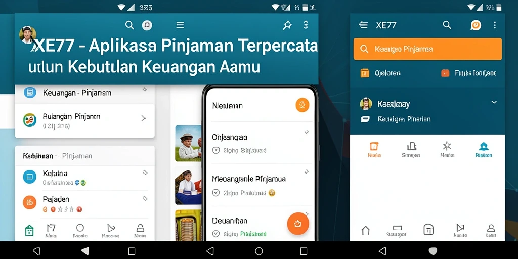 Tampilan antarmuka XE77 yang sederhana dan efektif untuk pinjaman.